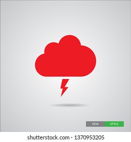 A cloud with a lightning vector icon. A symbol of a storm . A illustration of the wheather.