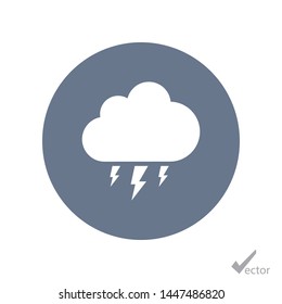 A Cloud With A Lightning Vector Icon. A Symbol Of A Storm . A Sign Of The Wheather.