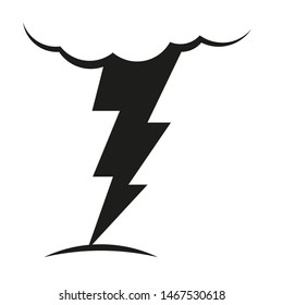 A cloud with a lightning vector icon.A sign of the wheather. A symbol of a storm .