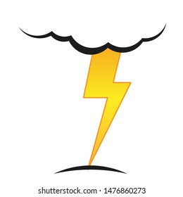 A cloud with a lightning vector icon.A sign of the wheather. A symbol of a storm .