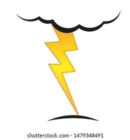 A cloud with a lightning vector icon.A sign of the wheather. A symbol of a storm .