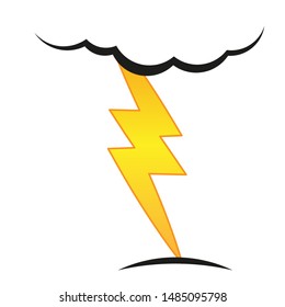 A cloud with a lightning vector icon.A sign of the wheather. A symbol of a storm .