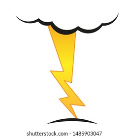 A cloud with a lightning vector icon.A sign of the wheather. A symbol of a storm .