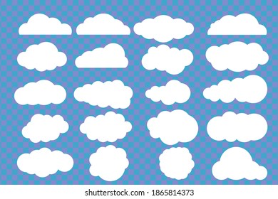 Cloud like icons isolated on blue mesh background. Cloud symbol for website design, app, logo, ui. EPS10 vector illustration.