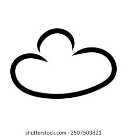 Cloud line art. Cute cloud in cartoon style. Vector illustration isolated on white background.