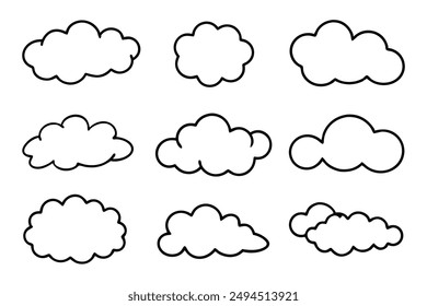 Cloud line art elegant atmospheric design