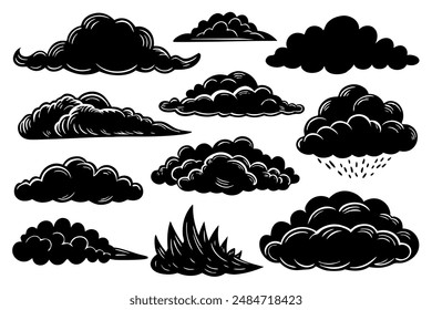 Cloud line art elegant sky formations detailed beauty