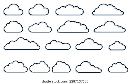Cloud line art icon. Element of data storage solution, database, network, software image, cloud and meteorological concept. Vector illustration of lines isolated on white background