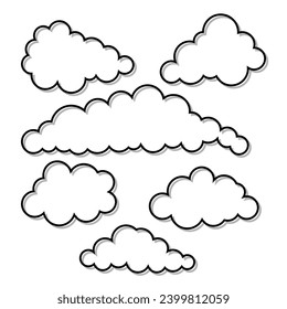 Cloud line art icon. Element of data storage solution, cloud and meteorological concept. Vector illustration of lines isolated on white background