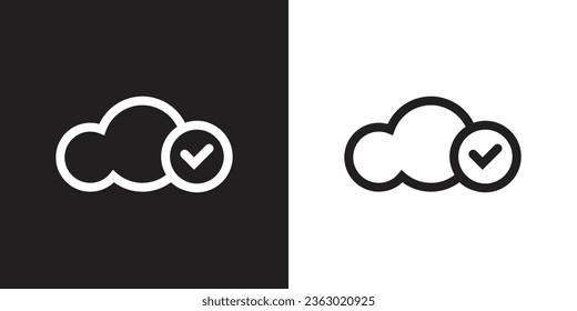 Cloud Line Art icon and logo design