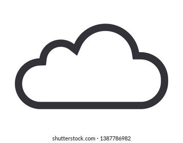 Cloud line art icon or symbol for cloud web storage or weather