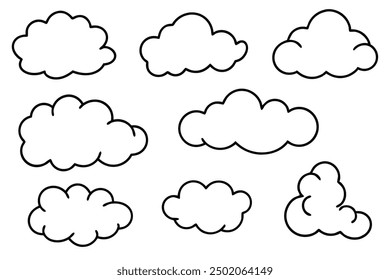 Cloud Line Art Illustration with Creative Patterns and Unique Style