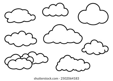 Cloud Line Art Illustration Highlighting Whimsical and Dreamy Aesthetic