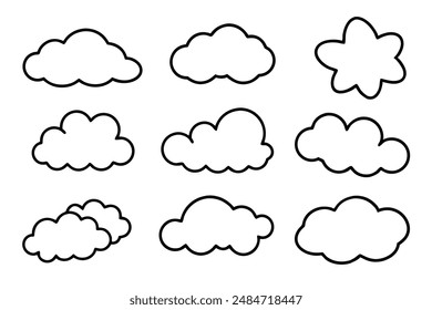 Ilustración creativa de patrones intrincados del cielo de la línea de la nube