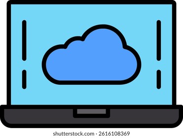 Cloud Line Filled Vector Icon Design
