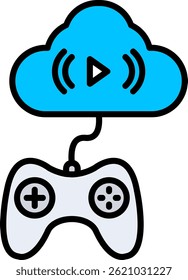 Cloud Line Filled Vector Icon Design