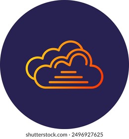 Cloud Line Gradient Icon Design