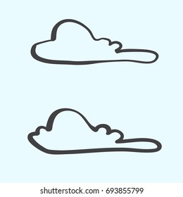 Cloud line hand drawn icon, detailed vector illustration