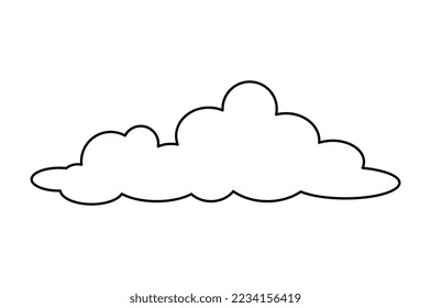 Cloud line icon. Graphic element for website, minimalistic logotype for company or organization. Aesthetics and elegance. Creativity and art. Dream and tenderness. Cartoon flat vector illustration