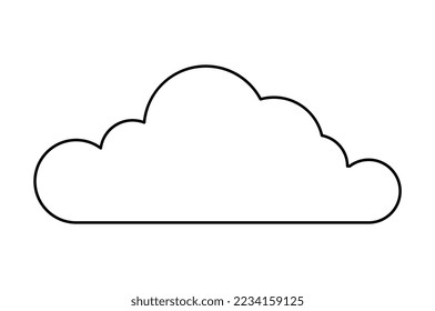 Cloud line icon. Graphic element for printing on fabric. Logo for companies and organizations. Symbol of tenderness and love. Godd weather, climate and atmosphere. Cartoon flat vector illustration