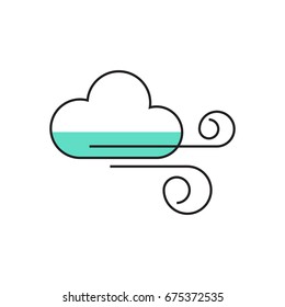 Cloud line icon. Line icons with flat design elements on white background. Symbol for your web site design, logo, app, UI. Vector illustration, EPS