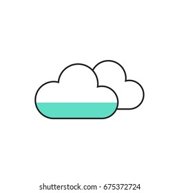 Cloud line icon. Line icons with flat design elements on white background. Symbol for your web site design, logo, app, UI. Vector illustration, EPS