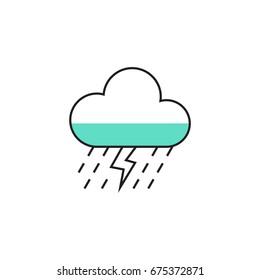 Cloud line icon. Line icons with flat design elements on white background. Symbol for your web site design, logo, app, UI. Vector illustration, EPS