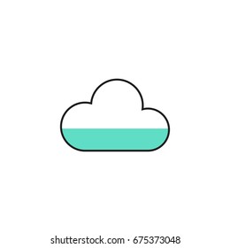 Cloud line icon. Line icons with flat design elements on white background. Symbol for your web site design, logo, app, UI. Vector illustration, EPS