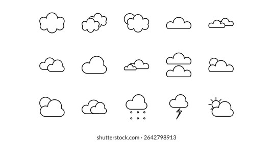 cloud of line icon illustration