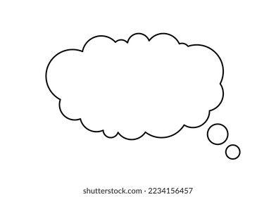 Cloud line icon. Metaphor of tenderness, imagination and dreams. Stylish logo for company or organization. Sticker for social networks and instant messengers. Cartoon flat vector illustration
