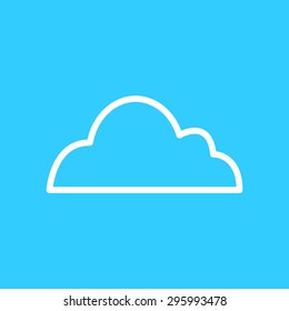 Cloud, Line icon on a blue background