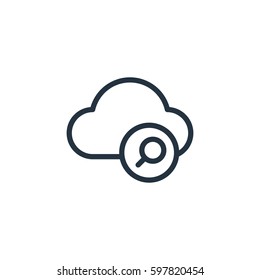  cloud line icon on white background