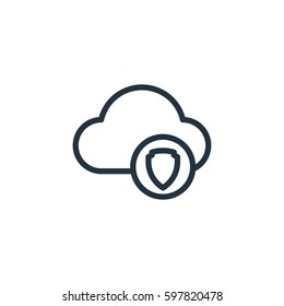  cloud line icon on white background