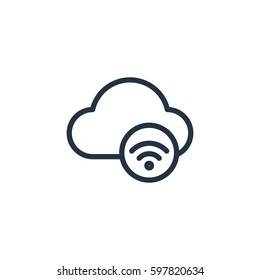  cloud line icon on white background