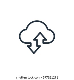  Cloud Line Icon On White Background