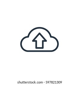  cloud line icon on white background