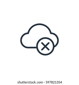  cloud line icon on white background