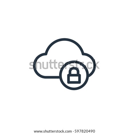  cloud line icon on white background