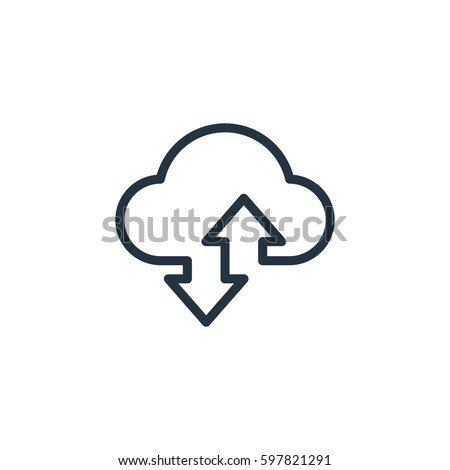  cloud line icon on white background