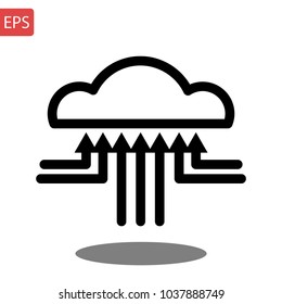 cloud line icon, outline and solid vector illustration, linear isolated on gray