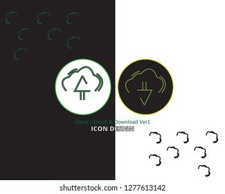 cloud line icon, outline and solid vector illustration, linear pictogram isolated on green lineart 1