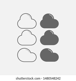 cloud line icon, outline and solid vector illustration with gray color.