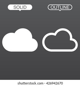 cloud line icon, outline and solid vector logo, linear pictogram isolated on black, pixel perfect illustration