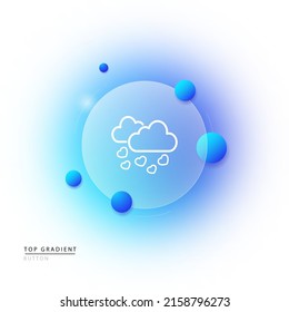 Cloud line icon. Rain from hearts, weather, love, sympathy, feelings. Relations concept.