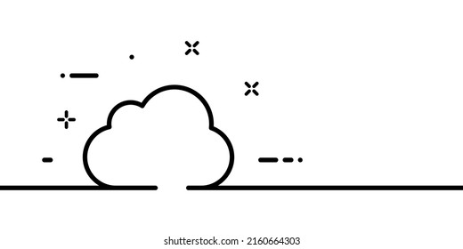 Cloud line icon. Sky, overcast, clear, partly cloudy, weather. Nature concept. One line style. Vector line icon for Business and Advertising.