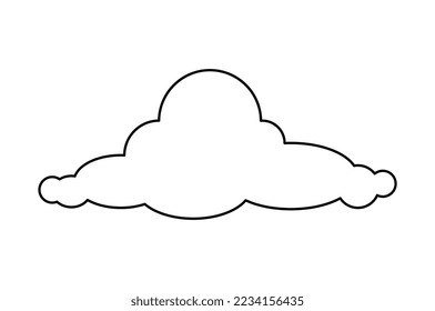 Cloud line icon. Sticker for social networks and messengers. Communication and interaction, speech bubble for comics. Weather forecast, climate and atmosphere. Cartoon flat vector illustration