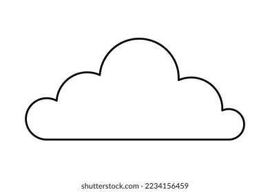 Icono de línea de nube. Pegatina para redes sociales y mensajeros. Logotipo elegante para la empresa. Elemento de diseño para la previsión meteorológica. Burbuja del discurso, comunicación. Dibujo vectorial plano de dibujos animados