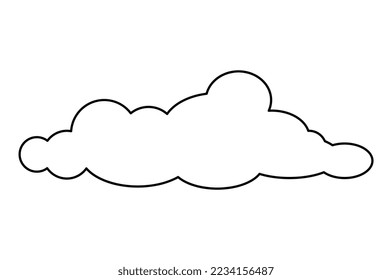 Cloud line icon. Sticker for social networks and messengers. Weather forecast. Climate, atmosphere and nature. Stylish company logotype. Symbol of spring and summer. Cartoon flat vector illustration
