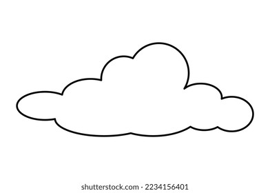 Cloud-Line-Symbol. Stilvolles Logo für Unternehmen oder Organisationen. Minimalistisches Design-Element für den Druck auf Stoff. Kreativität und Kunst. Vorlage, Layout und Muster. Cartoon-Flavektor-Vektorgrafik