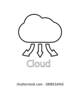 cloud line icon vector illustration